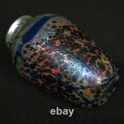 Vase en verre artistique vintage signé Eric Dandurand 1999 Phoenix Studios 7,25 pouces