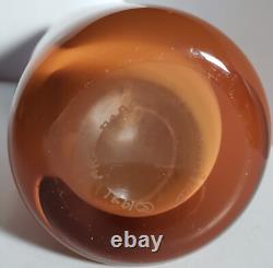 Vase en verre artistique vintage violet et orange signé Magdanz Shapiro, 1981. (9)