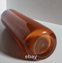 Vase en verre artistique vintage violet et orange signé Magdanz Shapiro, 1981. (9)
