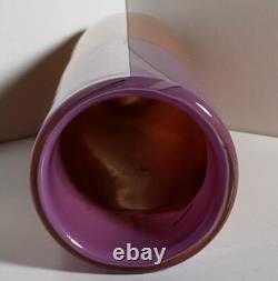 Vase en verre artistique vintage violet et orange signé Magdanz Shapiro, 1981. (9)