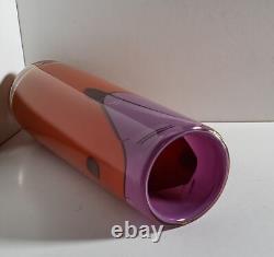 Vase en verre artistique vintage violet et orange signé Magdanz Shapiro, 1981. (9)