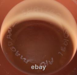 Vase en verre artistique vintage violet et orange signé Magdanz Shapiro, 1981. (9)