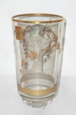 Vase en verre bohème Joska Studio Design Vase dame Art nouveau Bohême