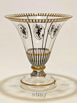 Vase en verre bohémien Steinschönau Schwarztot, Sécessionniste (Art nouveau)