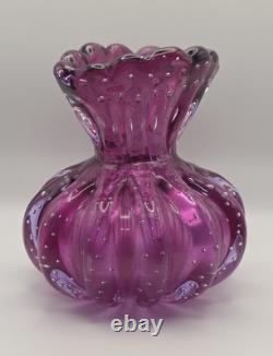 Vase en verre cerné Bullicante Barovier & Toso Murano Italie Grande Italie 1930-1950