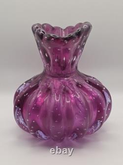 Vase en verre cerné Bullicante Barovier & Toso Murano Italie Grande Italie 1930-1950