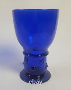 Vase en verre cobalt Bristol bleu des arts et métiers sécessionniste autrichien antique