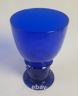 Vase en verre cobalt Bristol bleu des arts et métiers sécessionniste autrichien antique