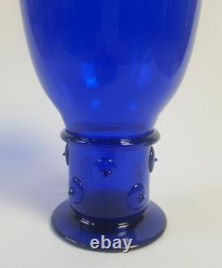 Vase en verre cobalt Bristol bleu des arts et métiers sécessionniste autrichien antique
