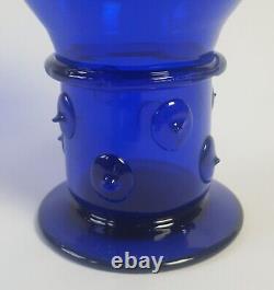 Vase en verre cobalt Bristol bleu des arts et métiers sécessionniste autrichien antique