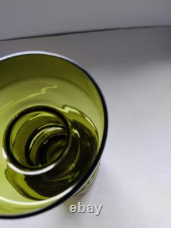 Vase en verre cog couleur olive de Riihimaki des années 1960-1970 style camshaft kaki avocat