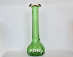 Vase en verre costolato à rayures Art Nouveau Murano N Martinuzzi Vittorio Zecchin