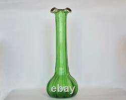 Vase en verre costolato à rayures Art Nouveau Murano N Martinuzzi Vittorio Zecchin