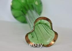 Vase en verre costolato à rayures Art Nouveau Murano N Martinuzzi Vittorio Zecchin