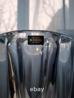 Vase en verre cristal bohème vintage luxueux énorme (33 cm) et lourd (4053 gr)