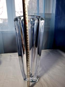 Vase en verre cristal bohème vintage luxueux énorme (33 cm) et lourd (4053 gr)