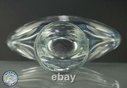 Vase en verre cristal clair Vannes France, art en verre libre forme MCM, 10½ pouces de hauteur