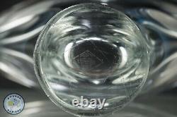 Vase en verre cristal clair Vannes France, art en verre libre forme MCM, 10½ pouces de hauteur
