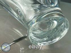 Vase en verre cristal clair Vannes France, art en verre libre forme MCM, 10½ pouces de hauteur