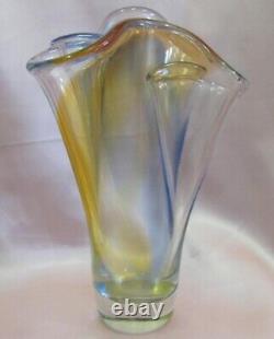 Vase en verre cristal fait main vintage