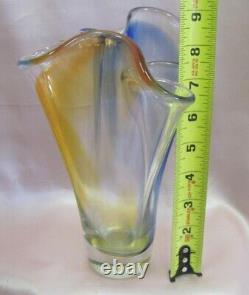 Vase en verre cristal fait main vintage