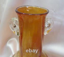 Vase en verre cristal vintage fait main