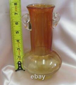 Vase en verre cristal vintage fait main