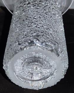 Vase en verre d'art ED BRANSON Cristal Clair Soufflé à la Main Signé 1997