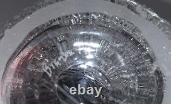 Vase en verre d'art ED BRANSON Cristal Clair Soufflé à la Main Signé 1997