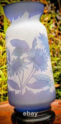 Vase en verre d'art Galle Tip Emerico Montesy RARE 8,5 x 4 pouces