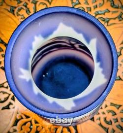 Vase en verre d'art Galle Tip Emerico Montesy RARE 8,5 x 4 pouces