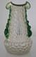 Vase En Verre D'art Kralik Martele Art Nouveau Avec Décoration Appliquée En Rigaree Verte Vers 1900