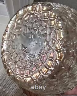 Vase en verre d'art Kralik Martele Art Nouveau avec décoration appliquée en rigaree verte vers 1900