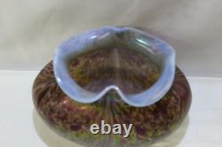 Vase en verre d'art Loetz ancien, verre irisé 7,5L x 5 x 5,75H