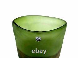 Vase en verre d'art Murano Cenedese Scavo de forme libre de 35 cm et étiquette