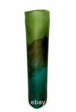 Vase en verre d'art Murano Cenedese Scavo de forme libre de 35 cm et étiquette