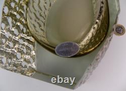 Vase en verre d'art Murano Mandruzzato Sommerso énorme et lourd couleur citron