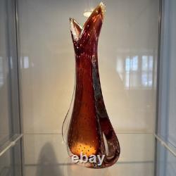 Vase en verre d'art Murano Sommerso, bel effet de bulle 'bullicante', 1960/70. Rare