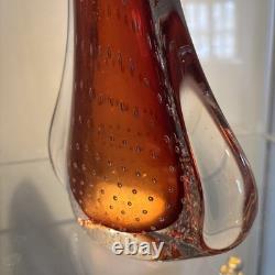 Vase en verre d'art Murano Sommerso, bel effet de bulle 'bullicante', 1960/70. Rare