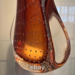 Vase en verre d'art Murano Sommerso, bel effet de bulle 'bullicante', 1960/70. Rare