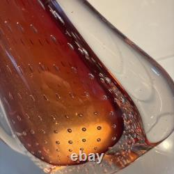 Vase en verre d'art Murano Sommerso, bel effet de bulle 'bullicante', 1960/70. Rare