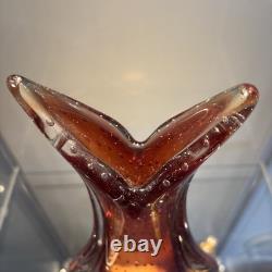 Vase en verre d'art Murano Sommerso, bel effet de bulle 'bullicante', 1960/70. Rare