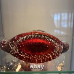 Vase en verre d'art Murano Sommerso, bel effet de bulle 'bullicante', 1960/70. Rare