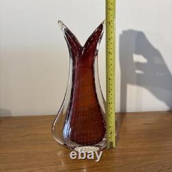 Vase en verre d'art Murano Sommerso, bel effet de bulle 'bullicante', 1960/70. Rare