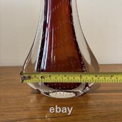 Vase en verre d'art Murano Sommerso, bel effet de bulle 'bullicante', 1960/70. Rare