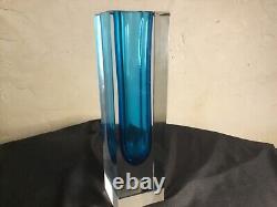 # Vase en verre d'art Murano Sommerso en forme libre bleue par Fabio Onesto