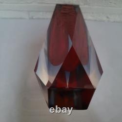 Vase en verre d'art Murano Sommerso vintage des années 1970 de style mid-century modern