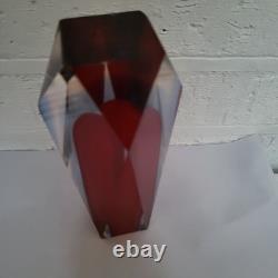 Vase en verre d'art Murano Sommerso vintage des années 1970 de style mid-century modern