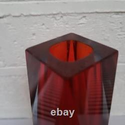 Vase en verre d'art Murano Sommerso vintage des années 1970 de style mid-century modern