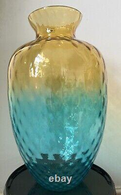 Vase en verre d'art Murano ginormous avec verre ondulé de 20 pouces de haut